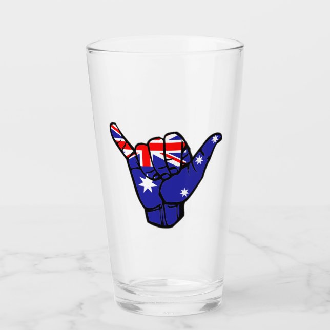 Shaka Australia Flag Glass (Front)