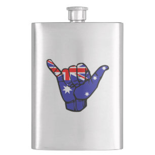 Shaka Australia Flag Hip Flask