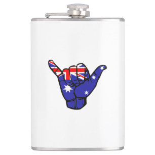 Shaka Australia Flag Hip Flask