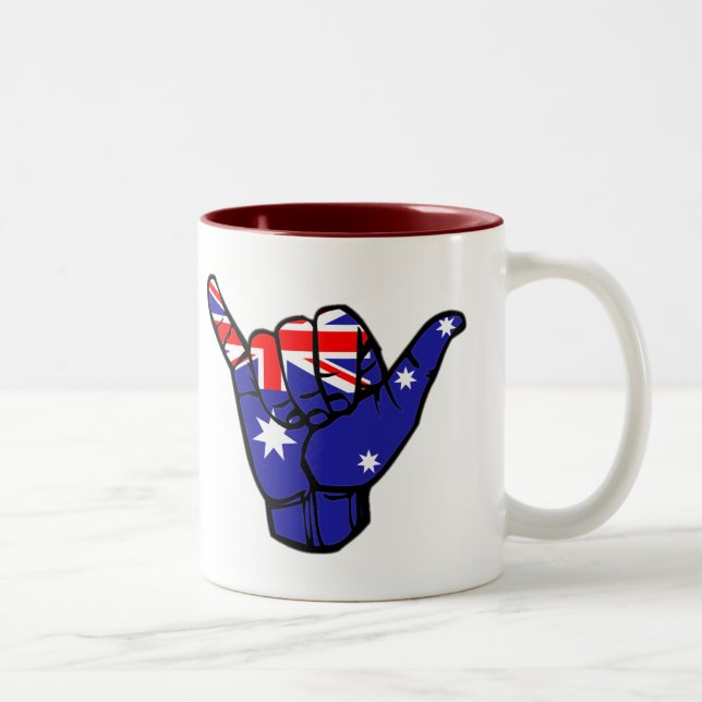 Shaka Australia Flag Two-Tone Coffee Mug (Right)