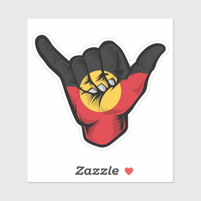 Shaka Hand Aboriginal Flag Good Vibes (Sheet)