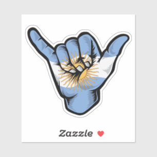 Shaka Hand Argentina Flag Good Vibes Sticker