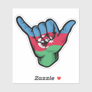 Shaka Hand Azerbaijan Flag Good Vibes Sticker