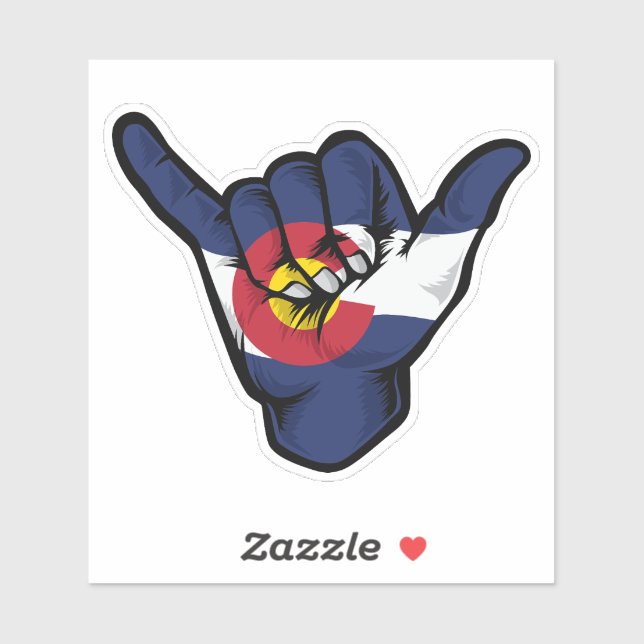 Shaka Hand Colorado Flag Good Vibes (Sheet)