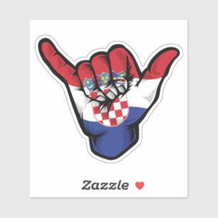 Shaka Hand Croatia Flag Good Vibes Sticker