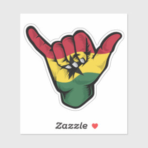 Shaka Hand Ghana Flag Good Vibes Sticker
