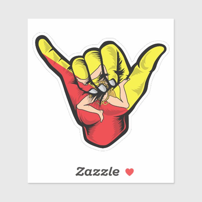 Shaka Hand Sicily Flag Good Vibes (Sheet)