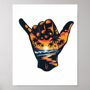 Shaka Hand Sign Aloha Surfing Surf Summer Vacation