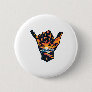 Shaka Hand Sign Aloha Surfing Surf Summer Vacation 6 Cm Round Badge