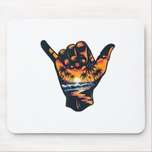 Shaka Hand Sign Aloha Surfing Surf Summer Vacation Mouse Mat