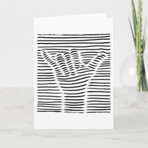 Shaka Hand Sign Loose Aloha Hawaiian Greeting (bla Card