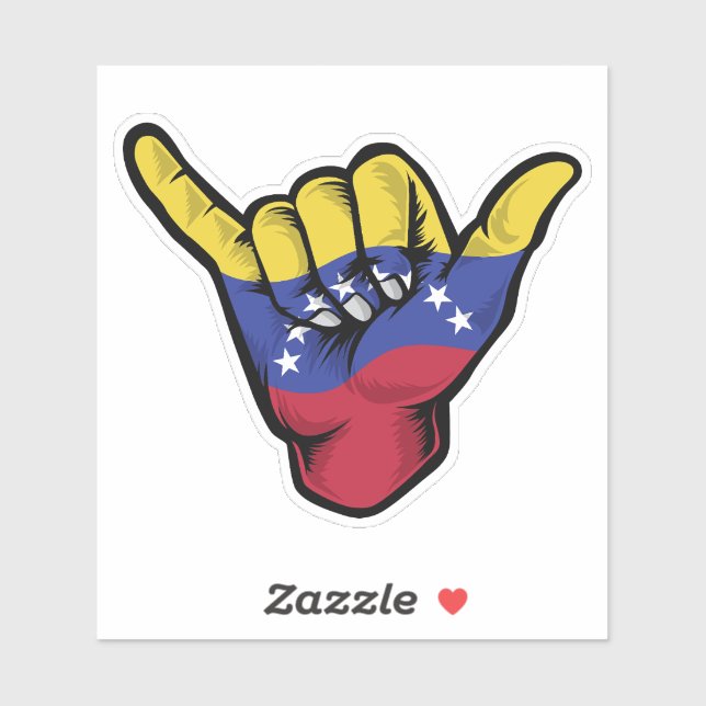 Shaka Hand Venezuela Flag Good Vibes Sticker (Sheet)