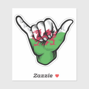 Shaka Hand Wales Flag Good Vibes