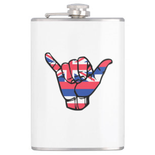 Shaka Hawaii Flag Hip Flask