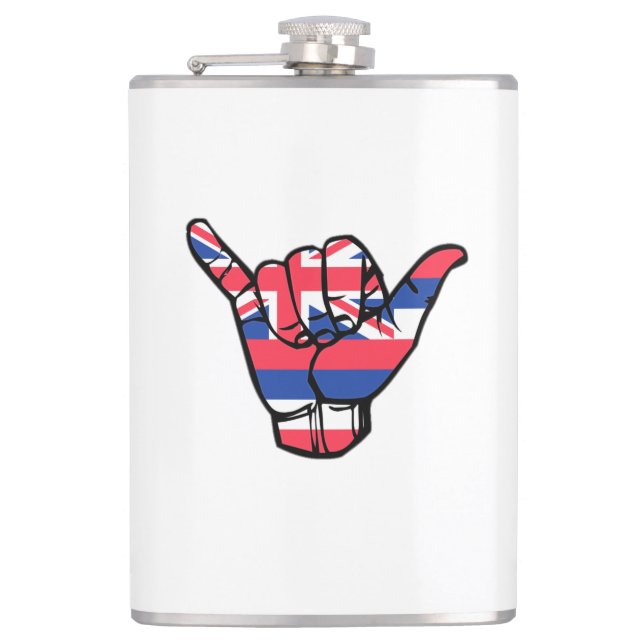 Shaka Hawaii Flag Hip Flask (Front)