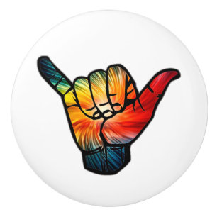 Shaka Rainbow Ceramic Knob