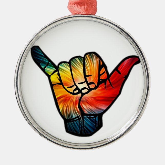 Shaka Rainbow Metal Tree Decoration (Front)