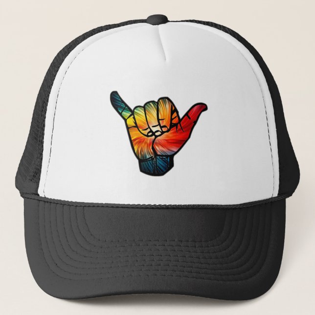 Shaka Rainbow Trucker Hat (Front)