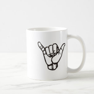 Shaka Sign Hang Good Vibes Retro Loose Hawaii Surf Coffee Mug