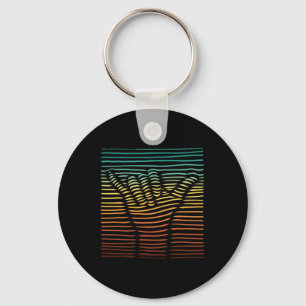Shaka Sign Sunset Hand Lines Loose Aloha Hawaiian Key Ring