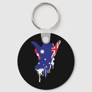 Shaka Sign Vintage Australian Flag - Surfing And S Key Ring