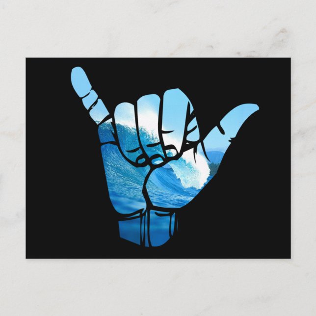 Shaka Sign Wave Rip Curl Postcard (Front)