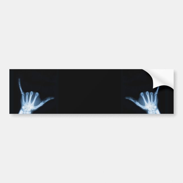 Shaka Sign X-Ray (Hang Loose) Bumper Sticker (Front)