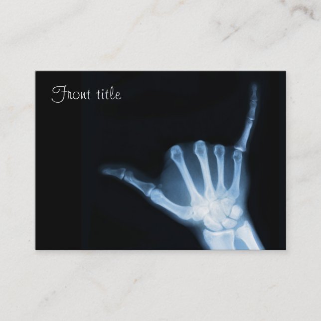 Shaka Sign X-Ray (Hang Loose) Business Card (Front)