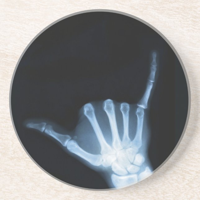 Shaka Sign X-Ray (Hang Loose) Coaster (Front)