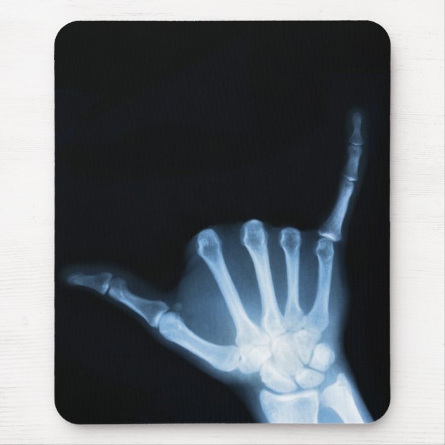 Shaka Sign X-Ray (Hang Loose) Mouse Mat (Front)