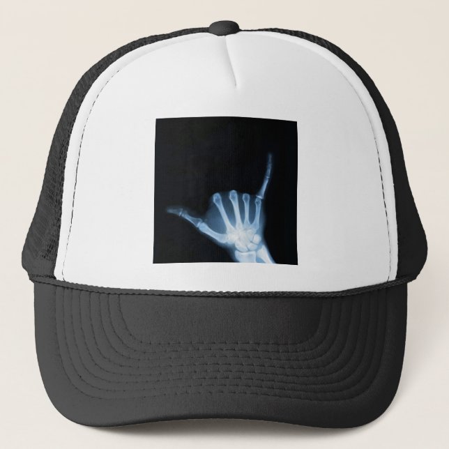 Shaka Sign X-Ray (Hang Loose) Trucker Hat (Front)
