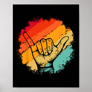 Shaka Surfing Beach Apparel Design Surfer Greeting Poster