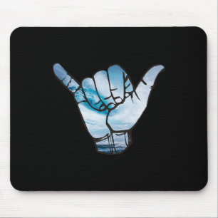 Shaka T Shirt Ocean Surfing Wave Surfer Hawaii Han Mouse Mat