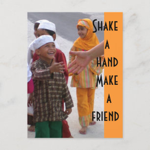 Shake a hand  Make a friend Postcard