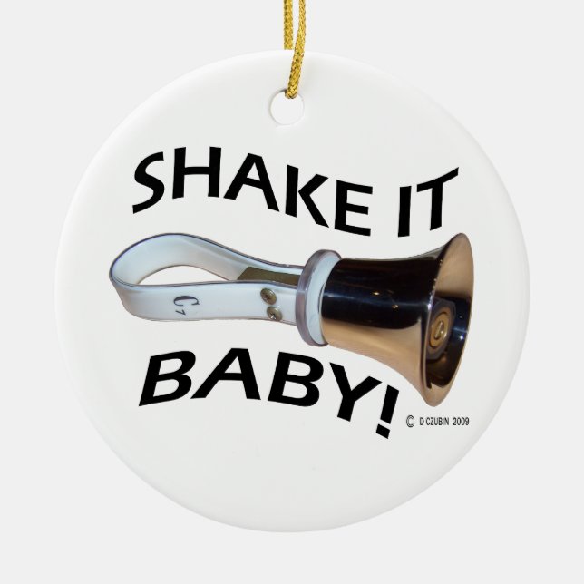 Shake It Baby! Ceramic Tree Decoration (Front)