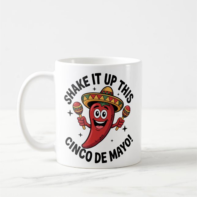 Shake It Up This Cinco de Mayo! Red Chilli Pepper Coffee Mug (Left)