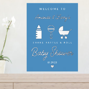 Shake Rattle and Roll Baby Shower Welcome Sign