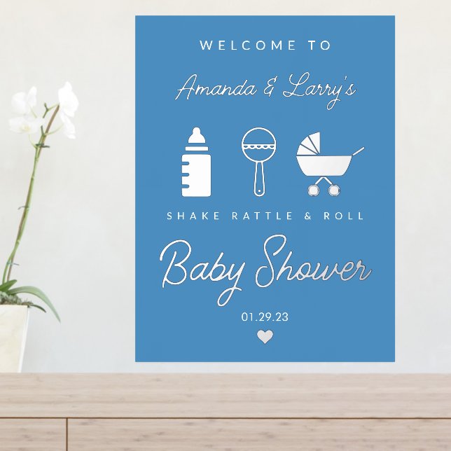 Shake Rattle and Roll Baby Shower Welcome Sign (In Situ (Entry Table))