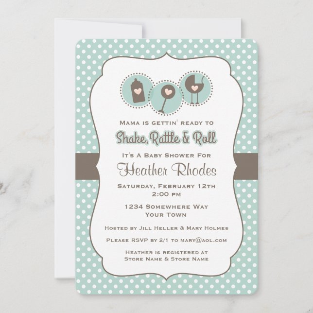 Shake Rattle and Roll Invitation (Front)