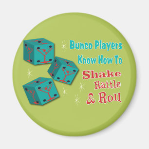 Shake, Rattle and Roll Martinit Dice Bunco Design Magnet