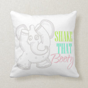 Shake That Booty Dancing Elephant Pillow