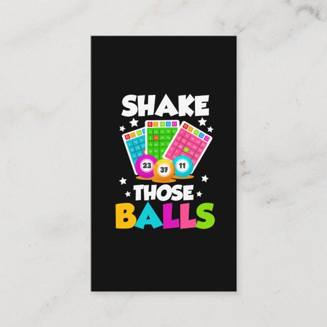 Shake Those Balls Funny Bingo Business Card (Front)
