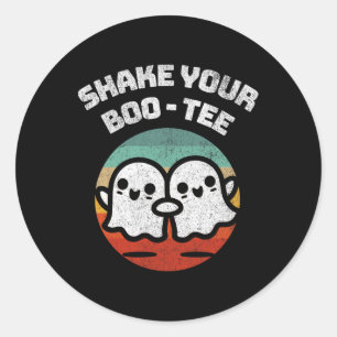 Shake Your Boo-tee Ghost Retro Halloween Costume M Classic Round Sticker
