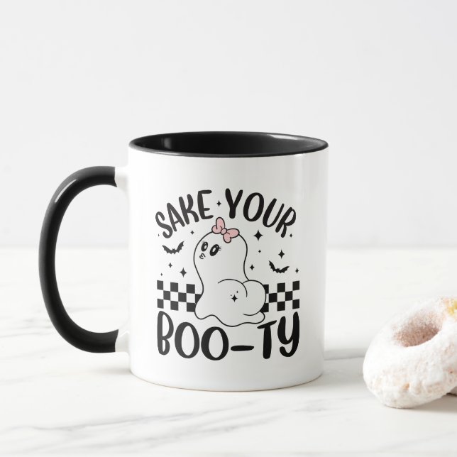 Shake Your Boo-ty Funny Halloween Mug (With Donut)
