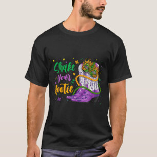 Shake Your Bootie Mardi Gras Cowboy Boot Girl Wome T-Shirt