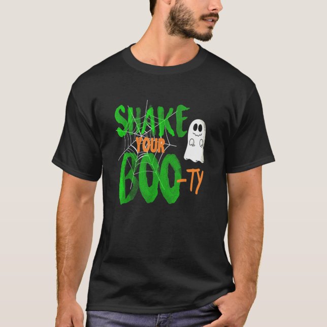 Shake Your Booty Ghost  Funny Halloween Pun T T-Shirt (Front)