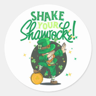 Shake your shamrock, St Patricks day, Slainte Classic Round Sticker