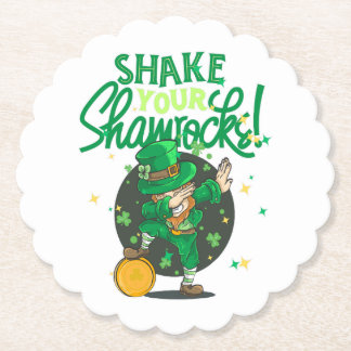 Shake your shamrock, St Patricks day, Slainte Paper Coaster