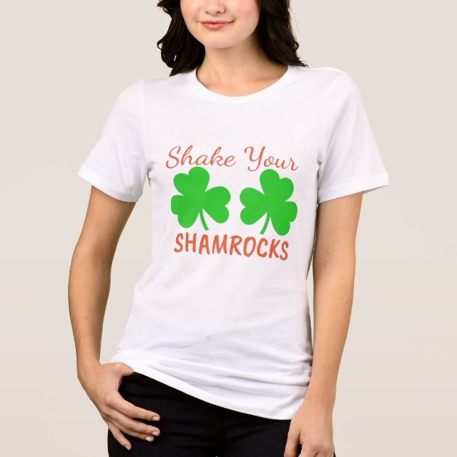 Shake Your Shamrocks - Fun St. Patrick's Day Tri-Blend Shirt (Front)