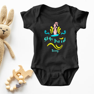 Shake Your Tail Bunny Dancing Rabbit Baby Bodysuit